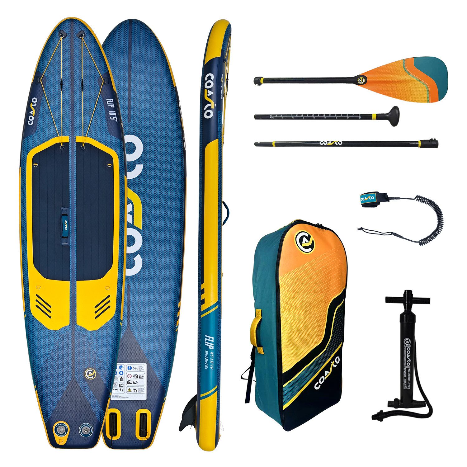 SUP-Board Coasto Flip 10'5 SUP Board faltbar ultraleicht 6,55kg Komplett Set