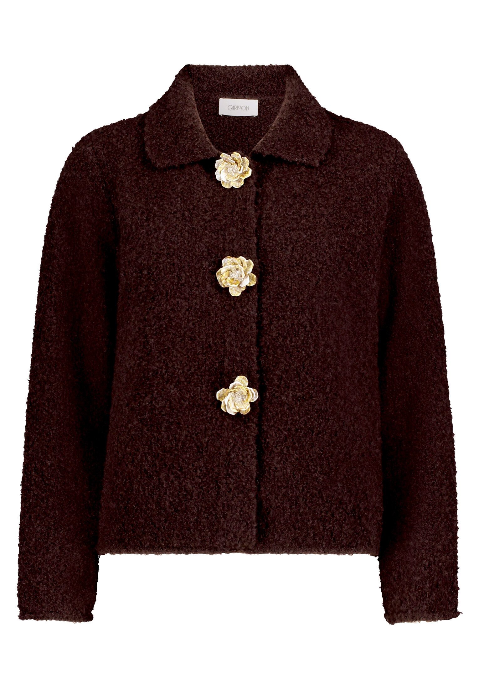 Cartoon Strickjacke Damen mit Kragen (1-tlg)