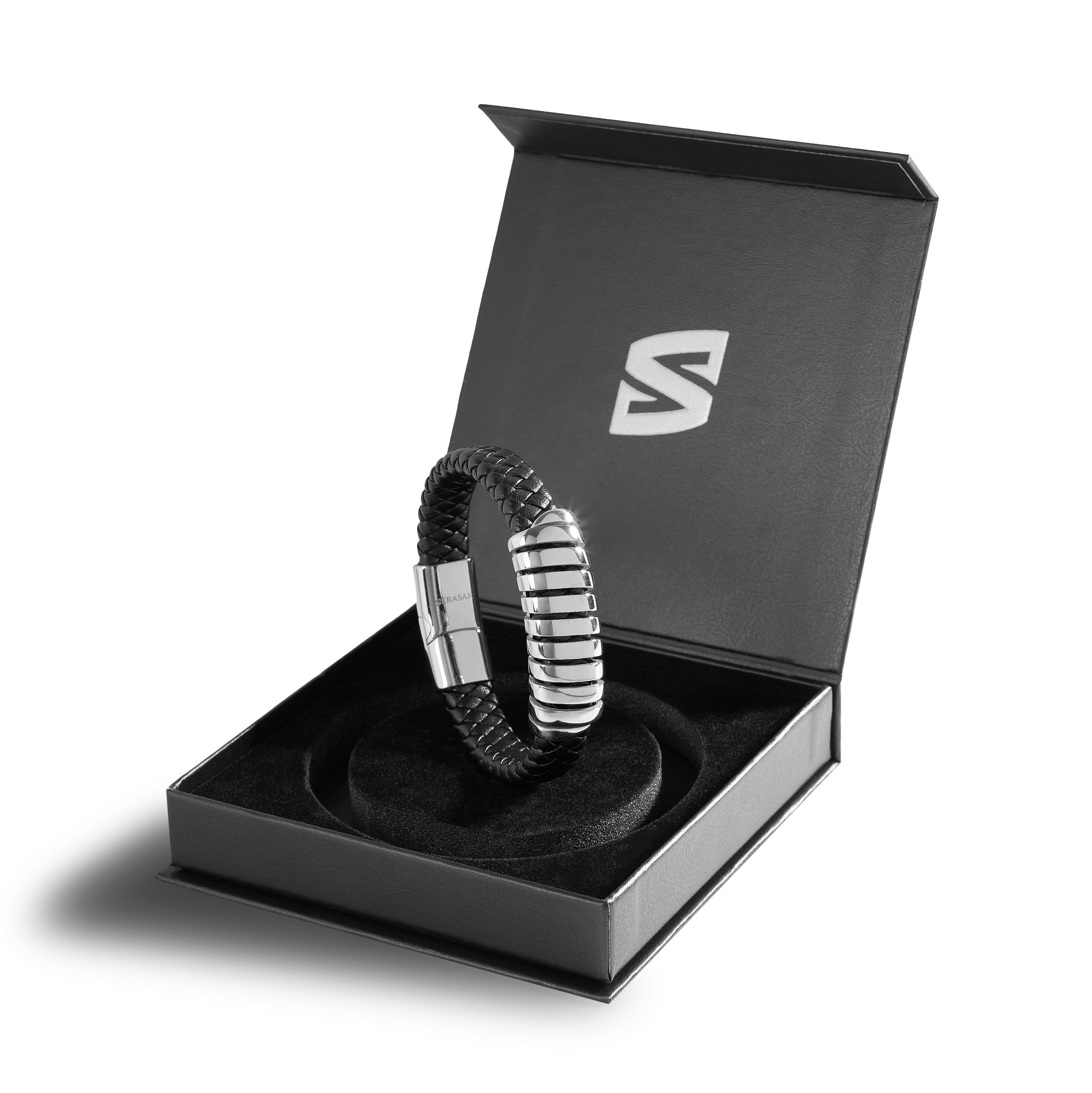 SERASAR Lederarmband Leder Herrenarmband "Helix" (Klassisch, elegant, casual, 1-tlg), aus Echtleder, Länge durch extra Glied verstellbar