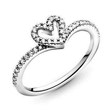 Pandora Fingerring PANDORA Wishbone Ring für Damen aus 925er Silber mit Zirkonia