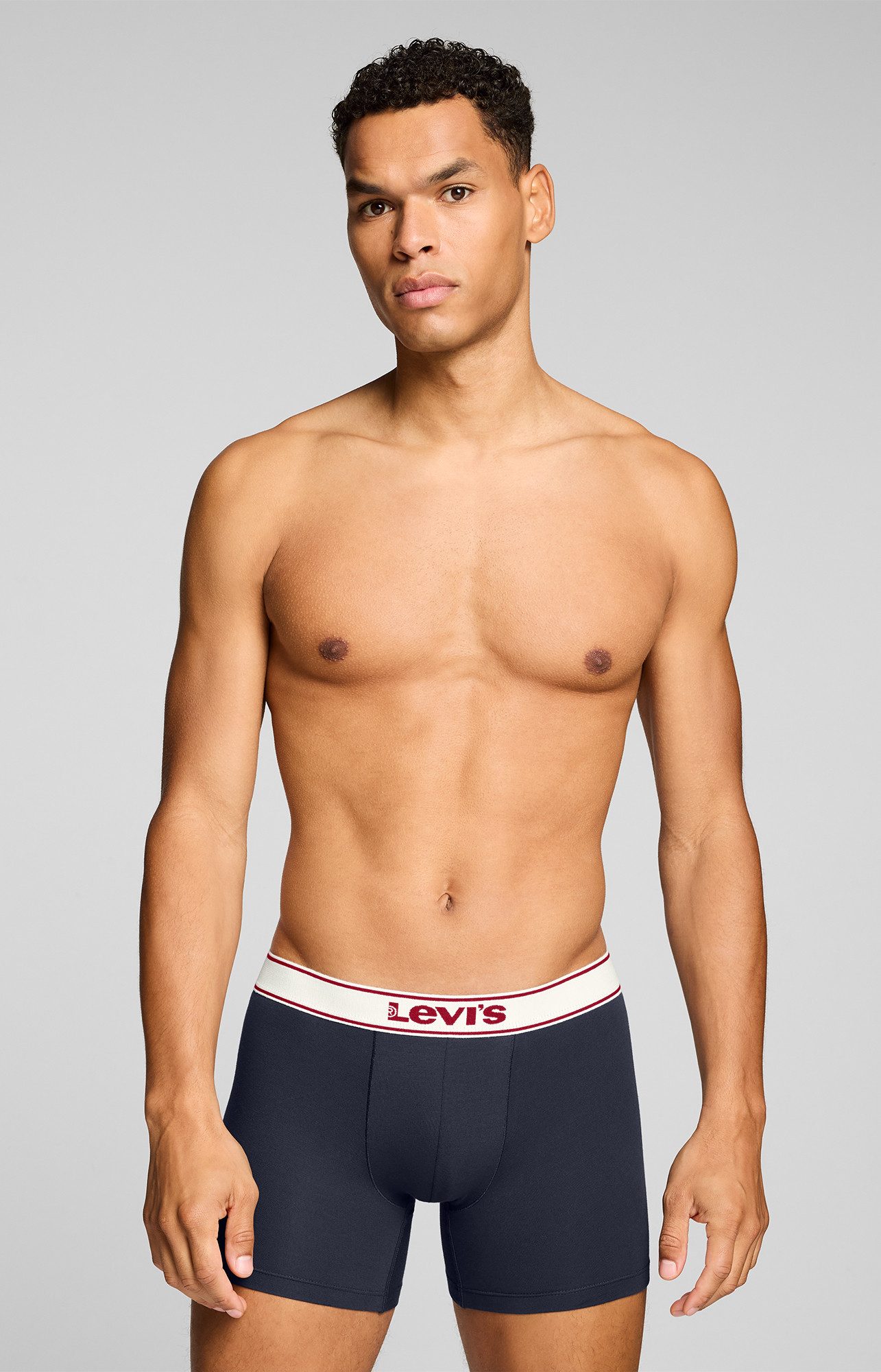 Levi's® Boxer LEVIS MEN VNTG HTR BOXER BRIEF 2P (2er Pack) ohne Eingriff, uni, meliert, Logo-Bund, elastisch
