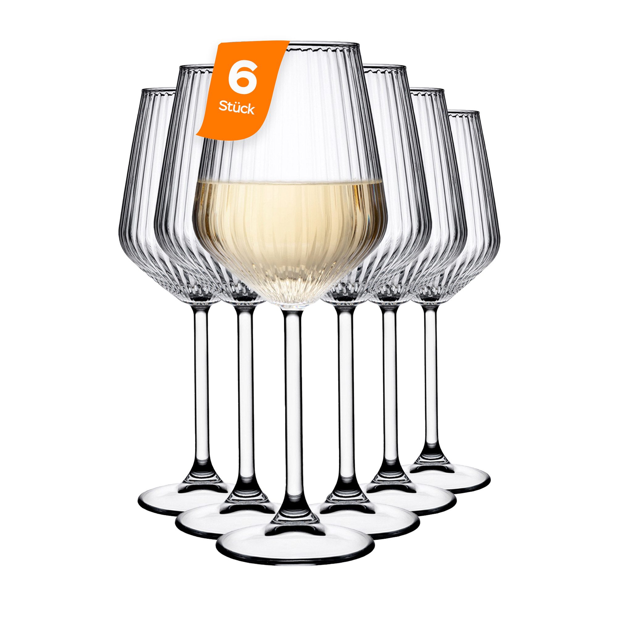 Pasabahce Weinglas Allegra Focus Weinglas, 6-tlg., Glas, Spülmaschinenfest, 6er-Set, 35 cl