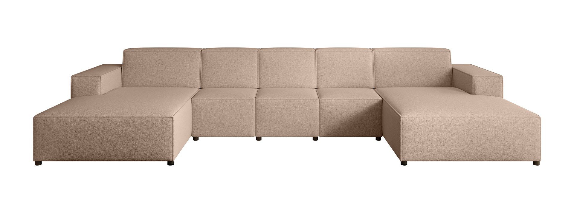 Beautysofa Ecksofa PEDRO U XL, U-förmiges Ecksofa XL mit Hocker, breite Ottomane, Freistehendes Möbel