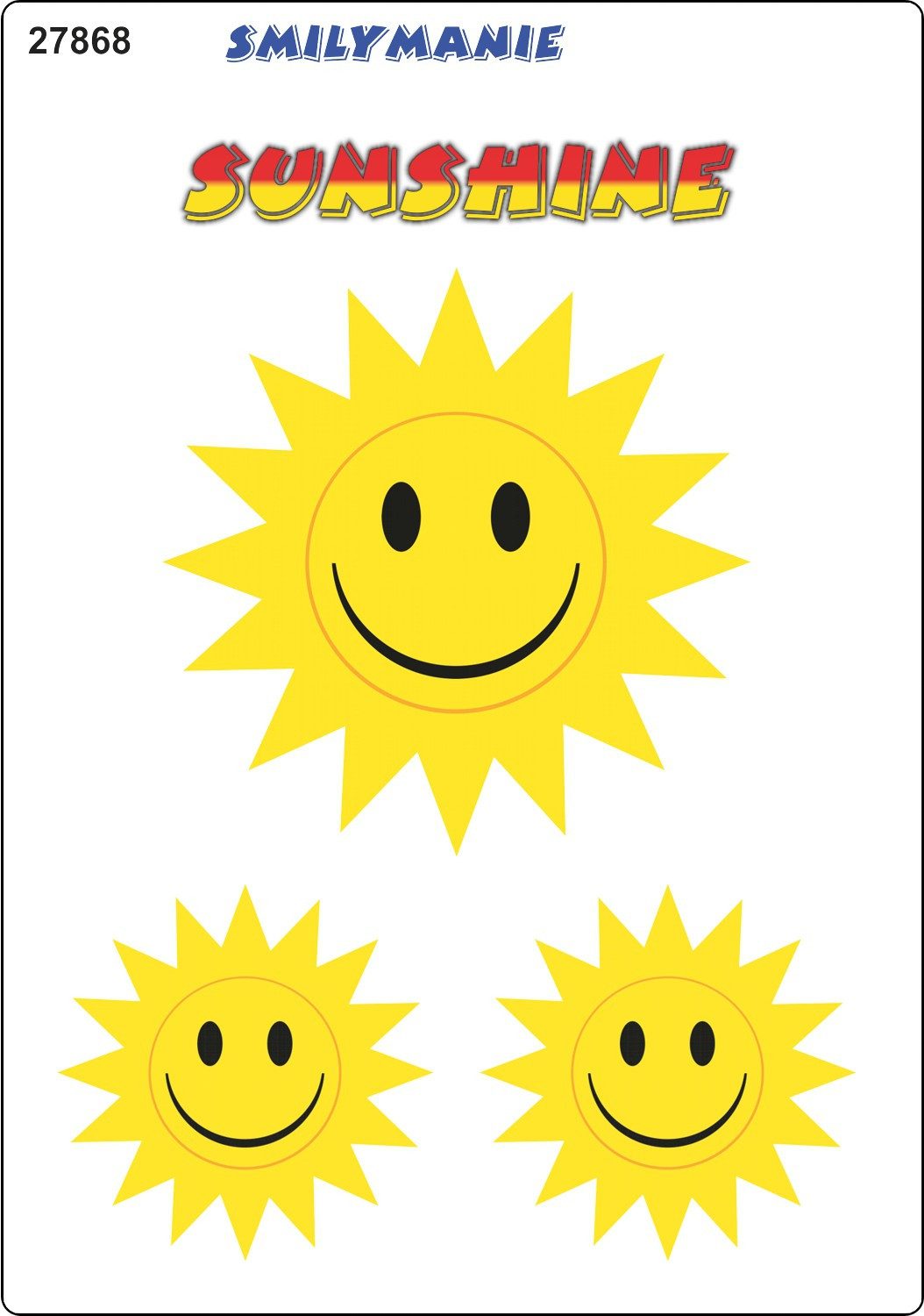 Hermann Schütz Aufkleber Aufkleber Smily Sunshine 3er-Set 150 x 105 mm