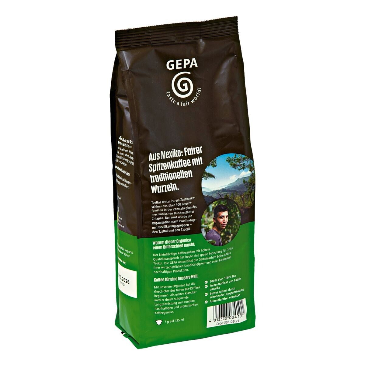 GEPA Kaffee organico naturmilde fairness, 500 g, gemahlen