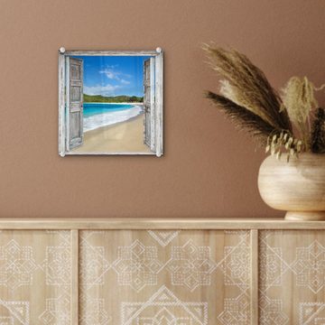 MuchoWow Acrylglasbild Meer - Tropen - Blick - Strand, (1 St), Glasbilder - Bilder auf Glas Wandbild - Foto auf Glas - Wanddekoration