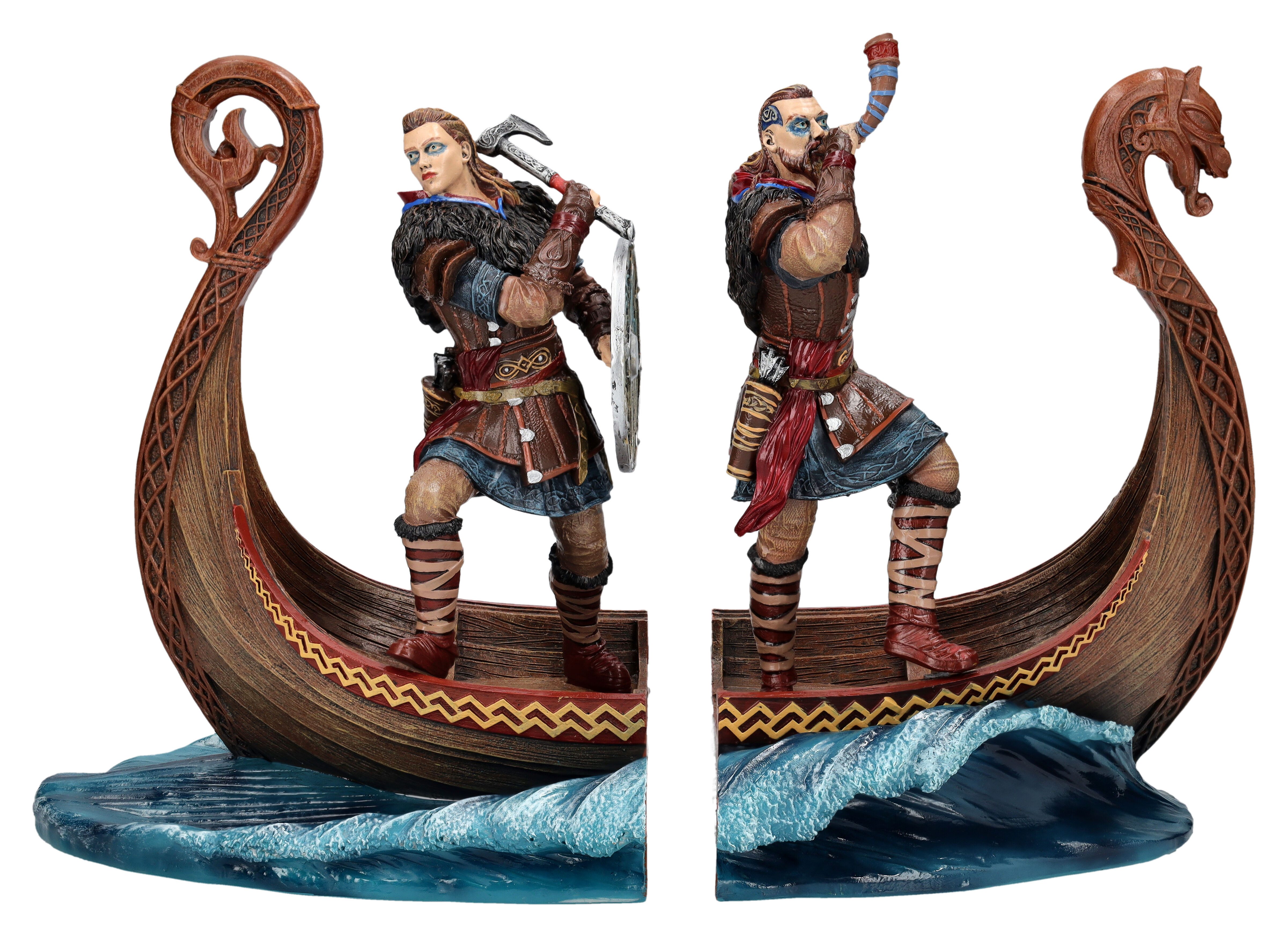 Figuren Shop GmbH Buchstütze Buchstützen Assassins Creed - Valhalla Wikinger - Fantasy Merchandise (2 St)