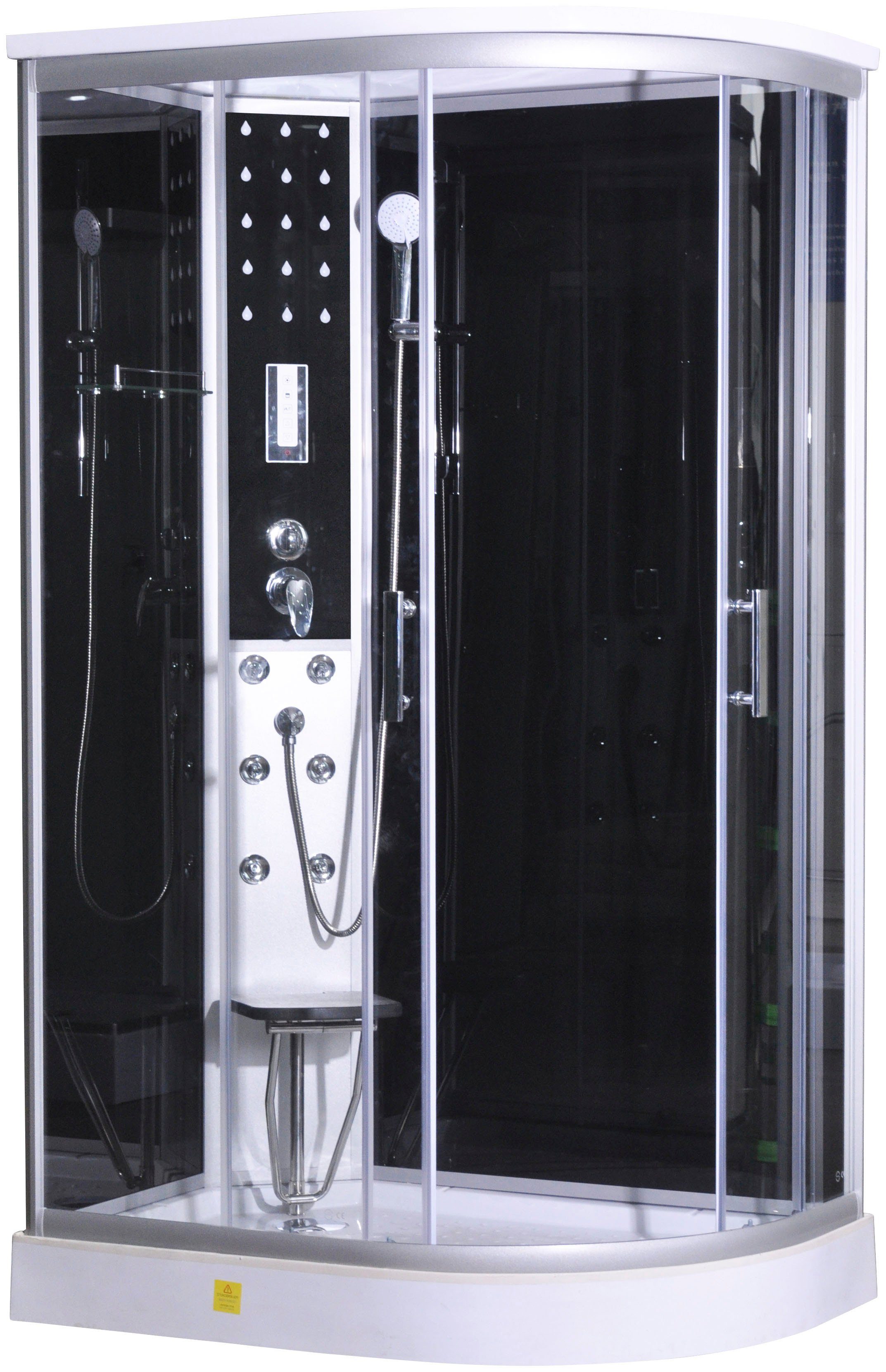 Sanotechnik Komplettdusche Komplettduschkabine VARIO links, BxT: 120x80 cm, Sicherheitsglas, Maße: 80x120x215cm