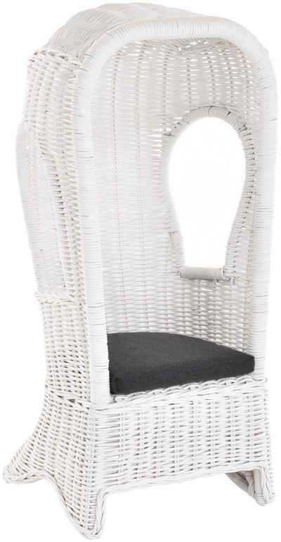 Krines Home Sessel Kindersessel Sessel aus echtem Rattan Kinderstuhl inkl. Polster, Kindermöbel Junior, in Strandkorb Optik