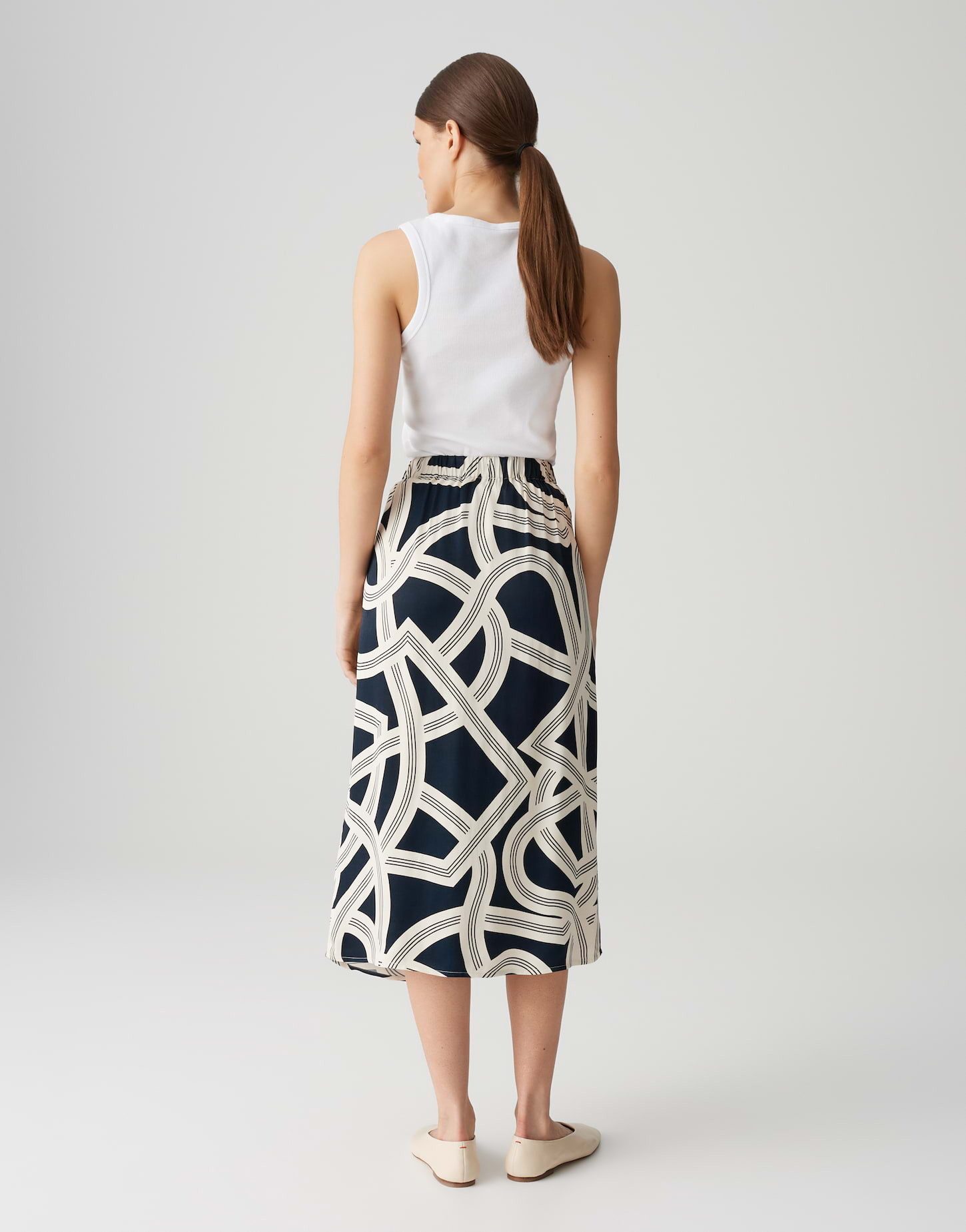 OPUS Wickelrock ROBALI LANE mit Knotendetail Midi-Länge, Eingrifftaschen in den Seiten, Ecovero Viscose