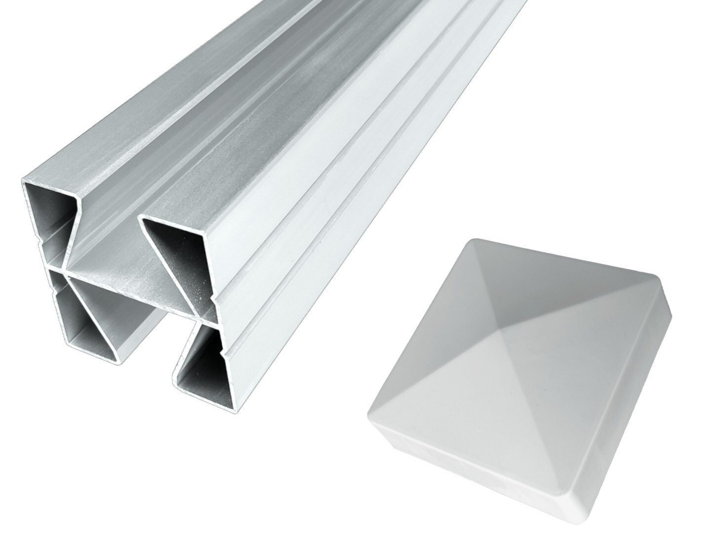 WPC Profi Zaunpfosten Sichtschutz Zaunpfosten Aluminium Mittelpfosten 270 x 6,8 x 6,8 cm, (1-St)