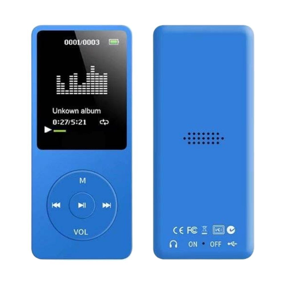 GelldG MP3 Player, 8GB MP3 mit 1,8 Zoll Bildschirm, 60 Stunden Musik Player MP3-Player blau