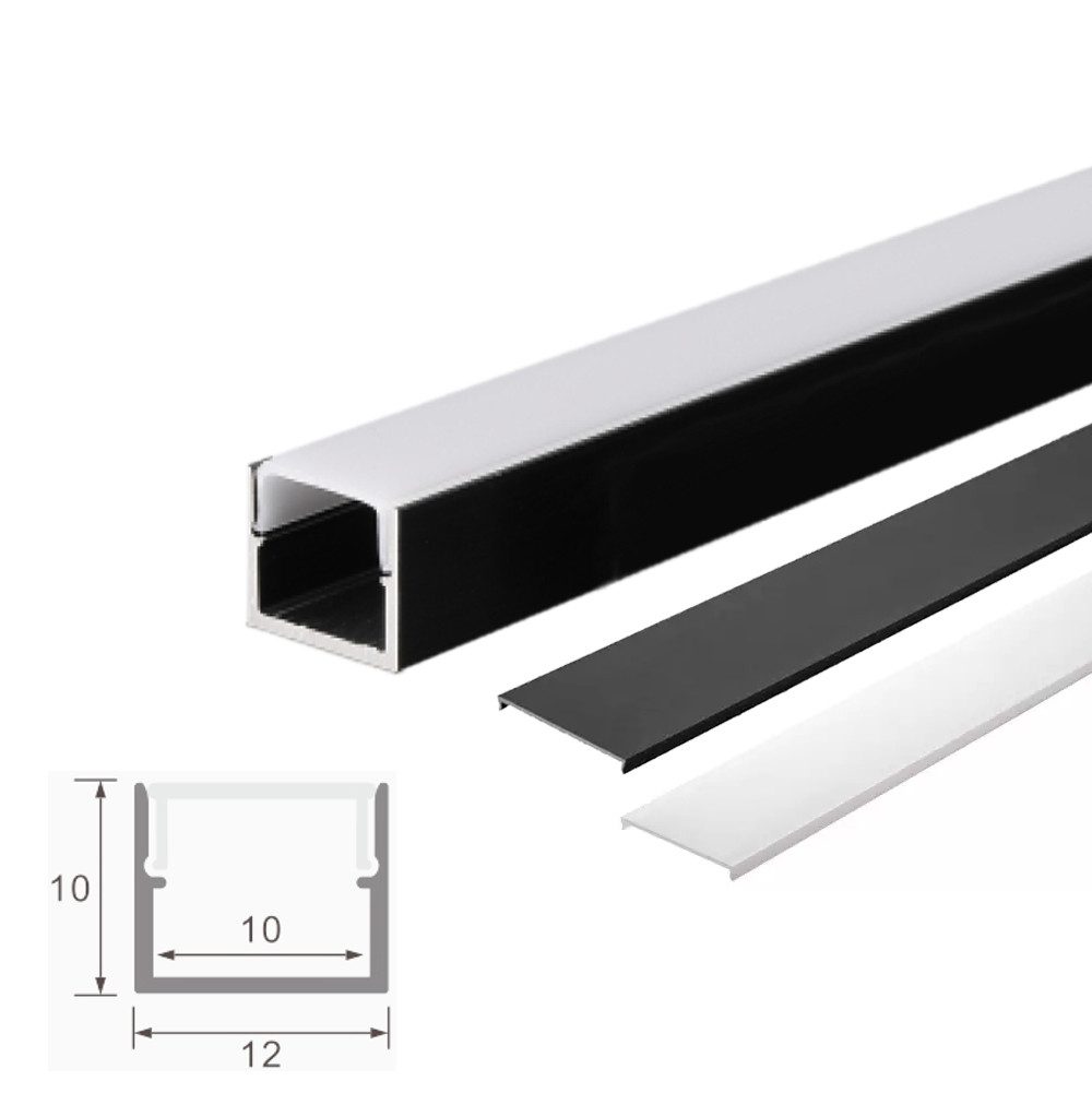 ENERGMiX LED-Stripe-Profil 2m schwarzer Alu Profile günstig online kaufen