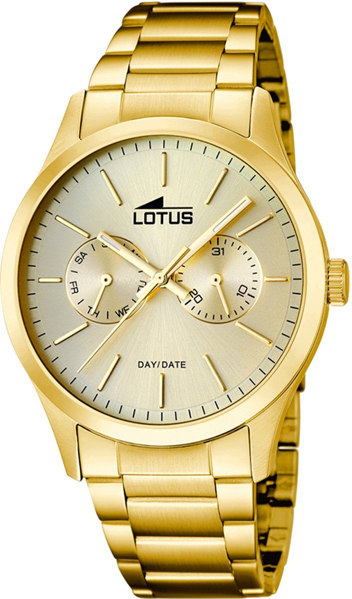 Lotus Quarzuhr Lotus Herren Uhr Elegant L15955/2, Herren Armbanduhr rund, Edelstahl, PVDarmband gold | Quarzuhren