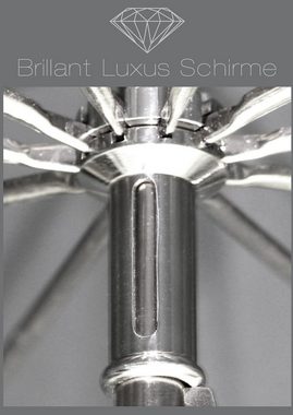EuroSCHIRM® Stockregenschirm Brilliant Luxus, schwarz, mit Griff aus Leder