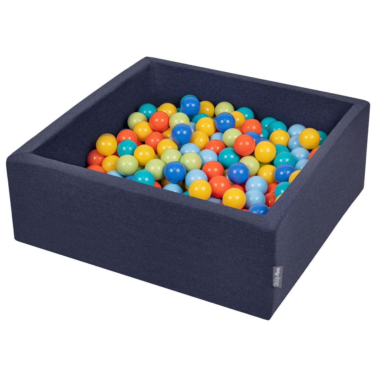 KiddyMoon Bällebad KW30D, (Bällepool mit bunten Bällen, 200-tlg., Bällepool Eckig), Made in Europe