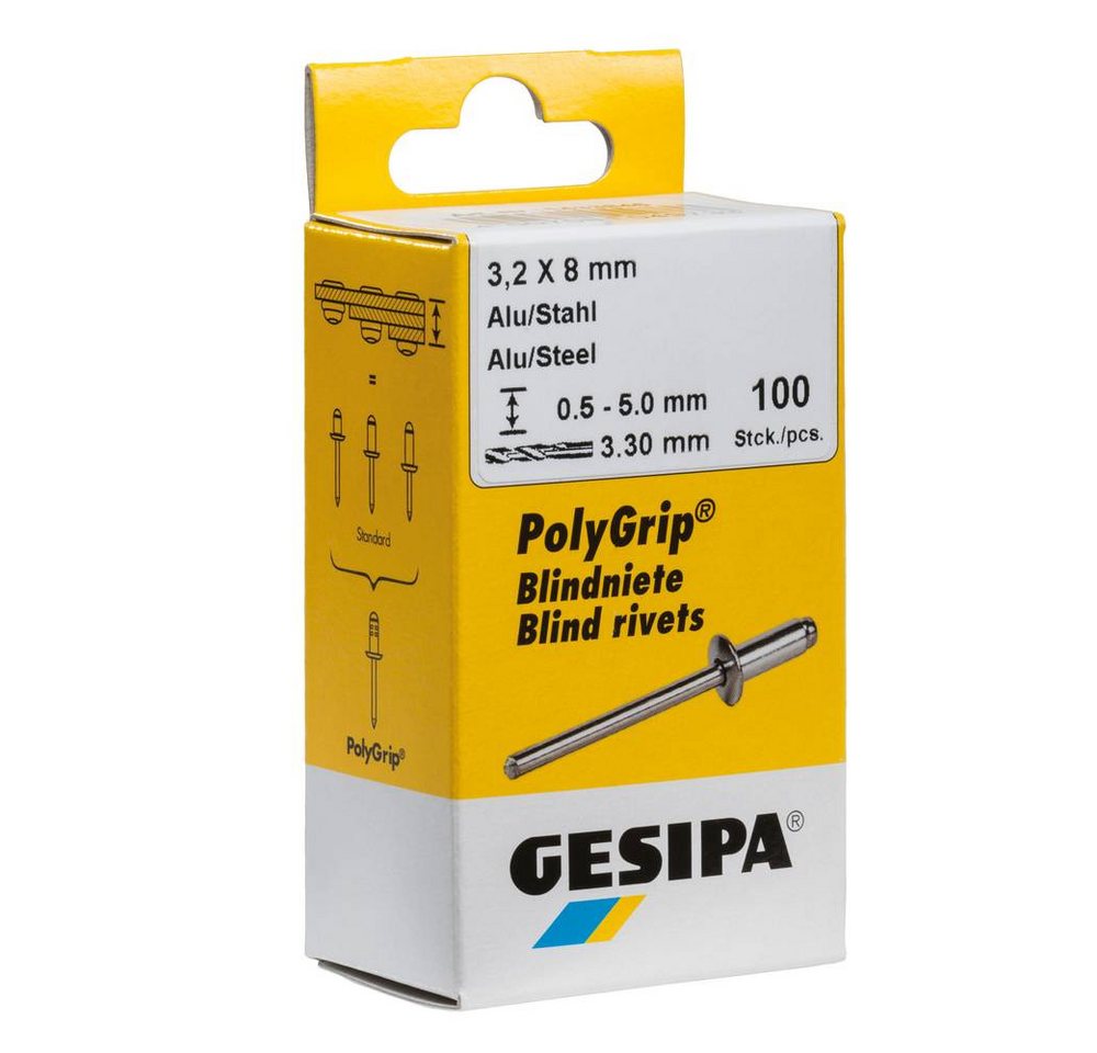 Thumbnail - GESIPA Niete Mini-Pack PolyGrip Stahl/Stahl 3.2 x 8
