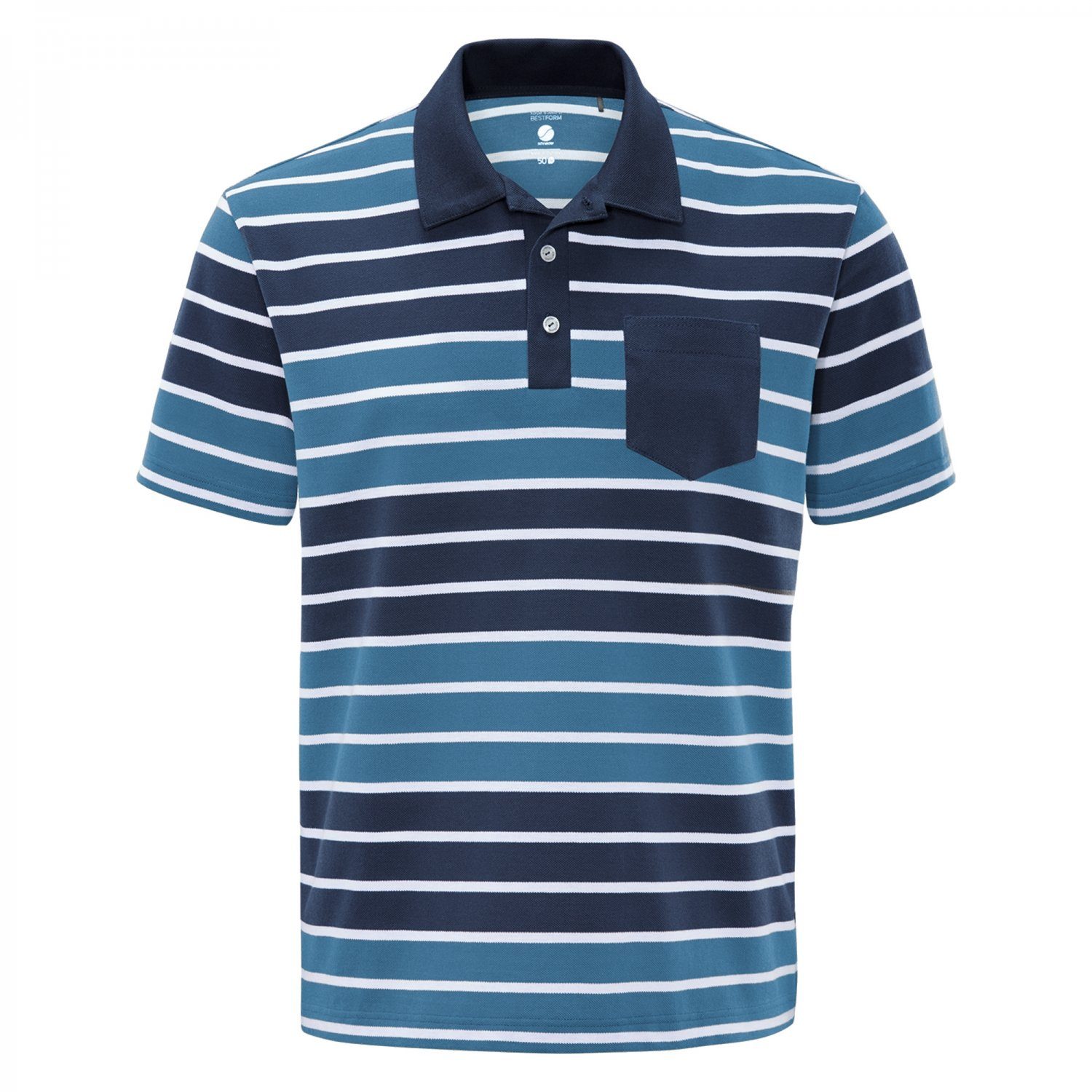 SCHNEIDER Sportswear Poloshirt MATEOM Herren Poloshirt blau-gestreift