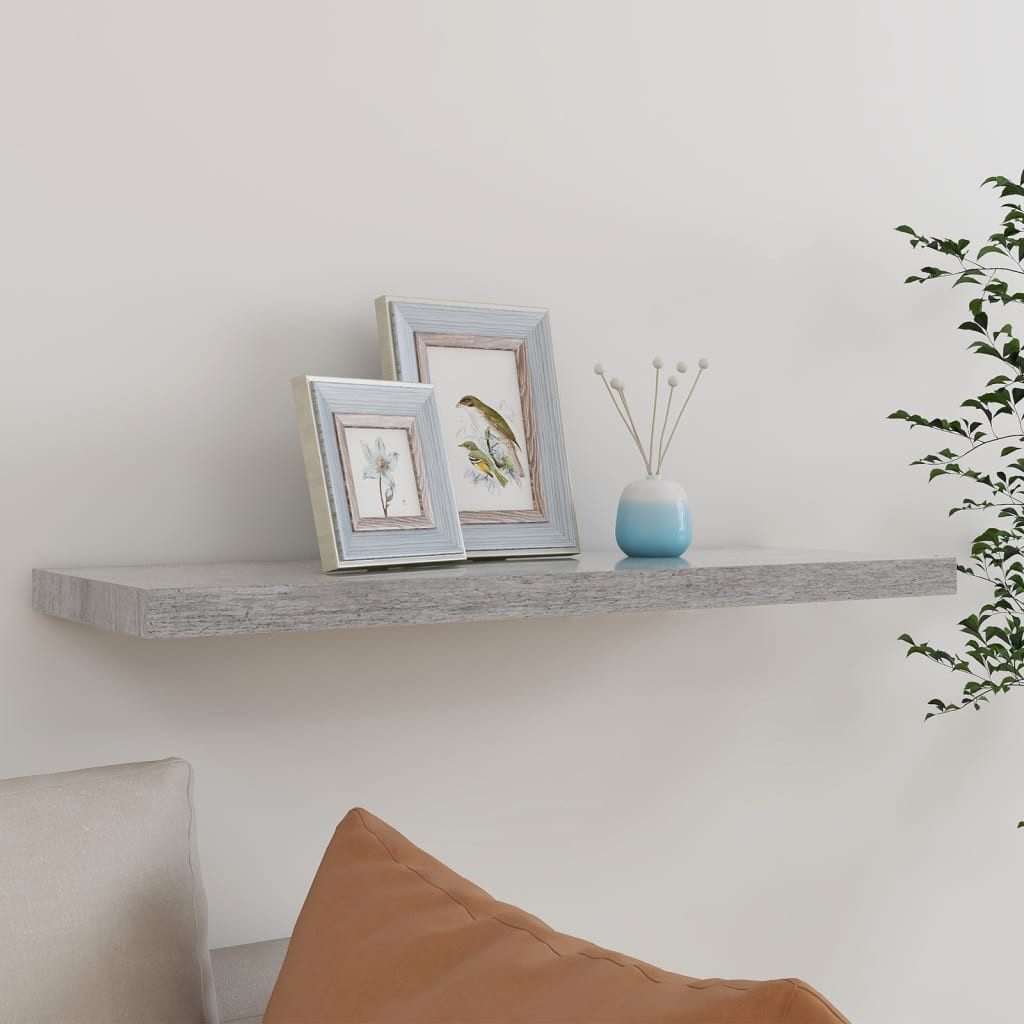 vidaXL Wandregal 80 x 235 x 38 cm Schweberegal Betongrau 80x23,5x3,8 cm MDF