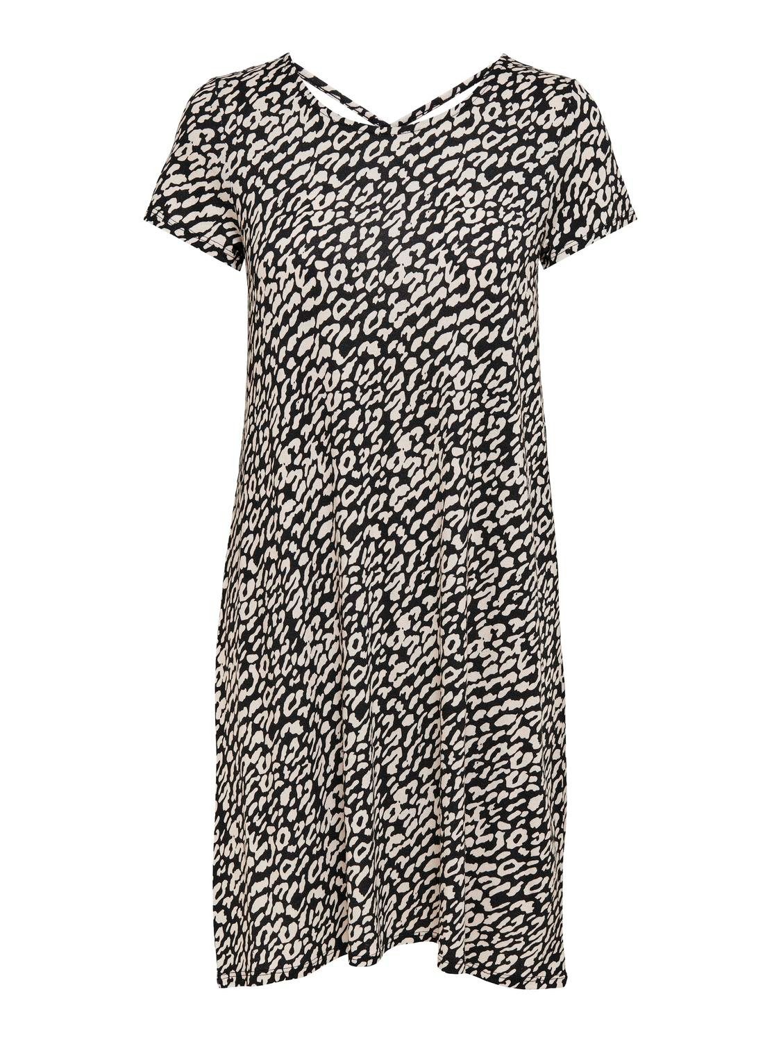 ONLY Minikleid ONLBERA BACK LACE UP S/S DRESS JRS NOOS Viskosemischung, regular fit, Rundhals