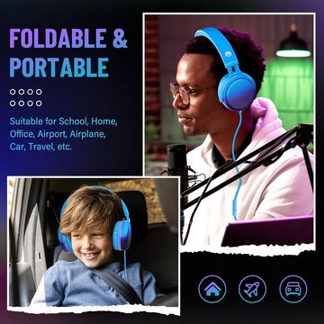 RockPapa Stilvolles Design Kinder-Kopfhörer (mit Mikrofon für ein authentisches Konzerterlebnis. Genießen Sie 3D-Sound und binauralen Stereoeffekt, mit Klarer Kommunikationskomfort, Mikrofon ermöglicht Freisprechanrufe)