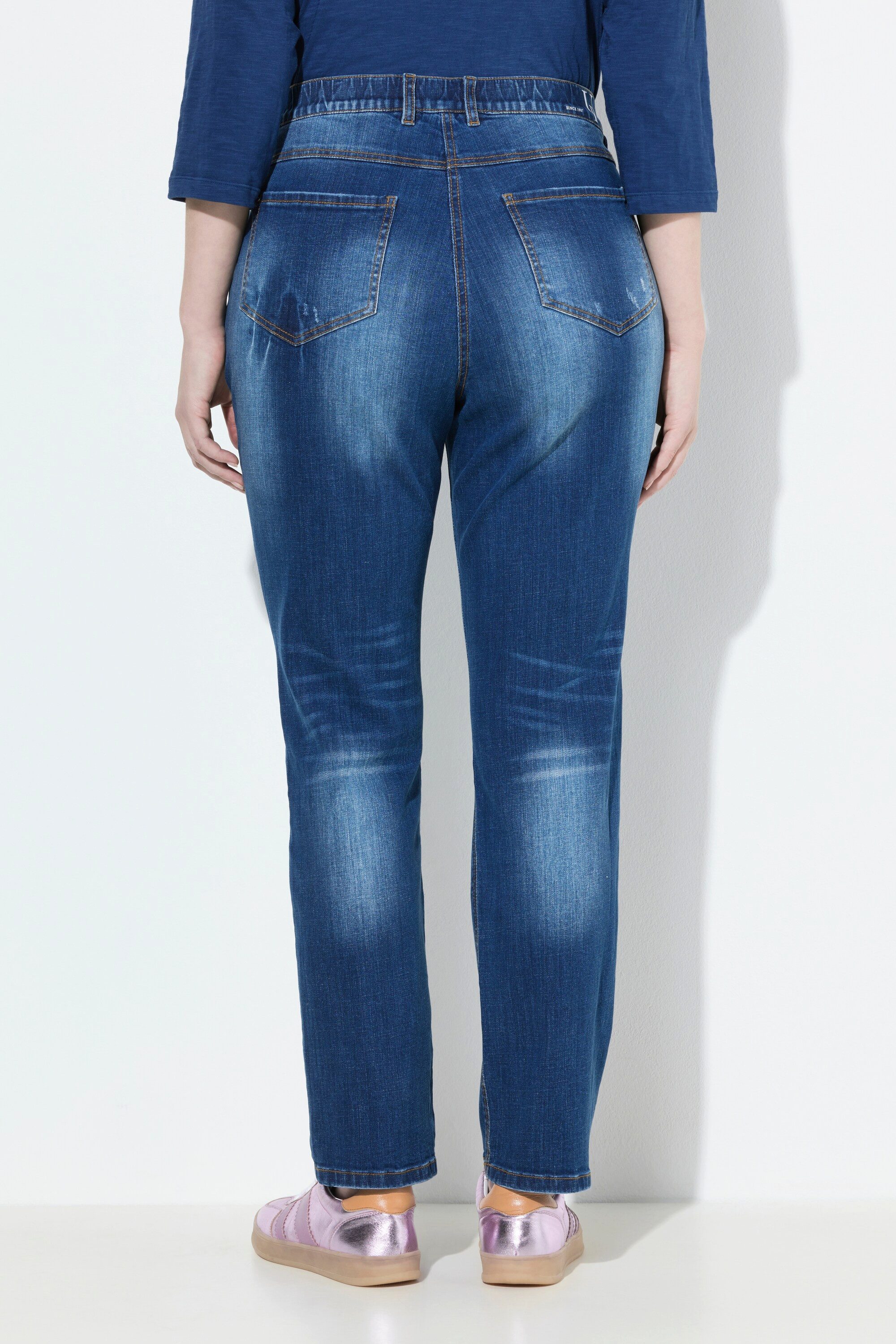 Ulla Popken Regular-fit-Jeans Jeans Sammy Vintage-Waschung Destroy-Effekte