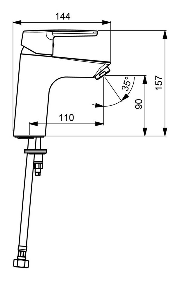 Thumbnail - HANSA Waschtischarmatur Hansapolo XL Einhand-Einlochbatterie ohne Ablaufgarnitur Ausladung 110 mm