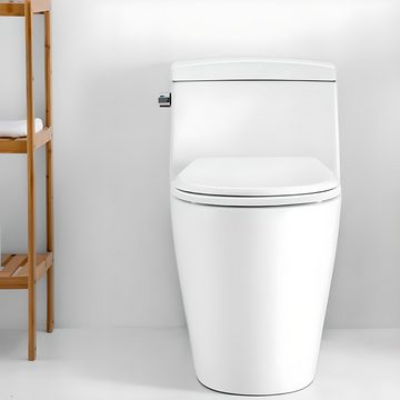 Retoo WC-Sitz WC Sitz Absenkautomatik Toilettendeckel Klobrille Toilettensitz (Packung, Weißer Toilettensitz,Befestigungselemente, Bedienungsanleitungen), langsame Abstiegsfunktion, Sicherheit, Stabilität, Einfache Montage