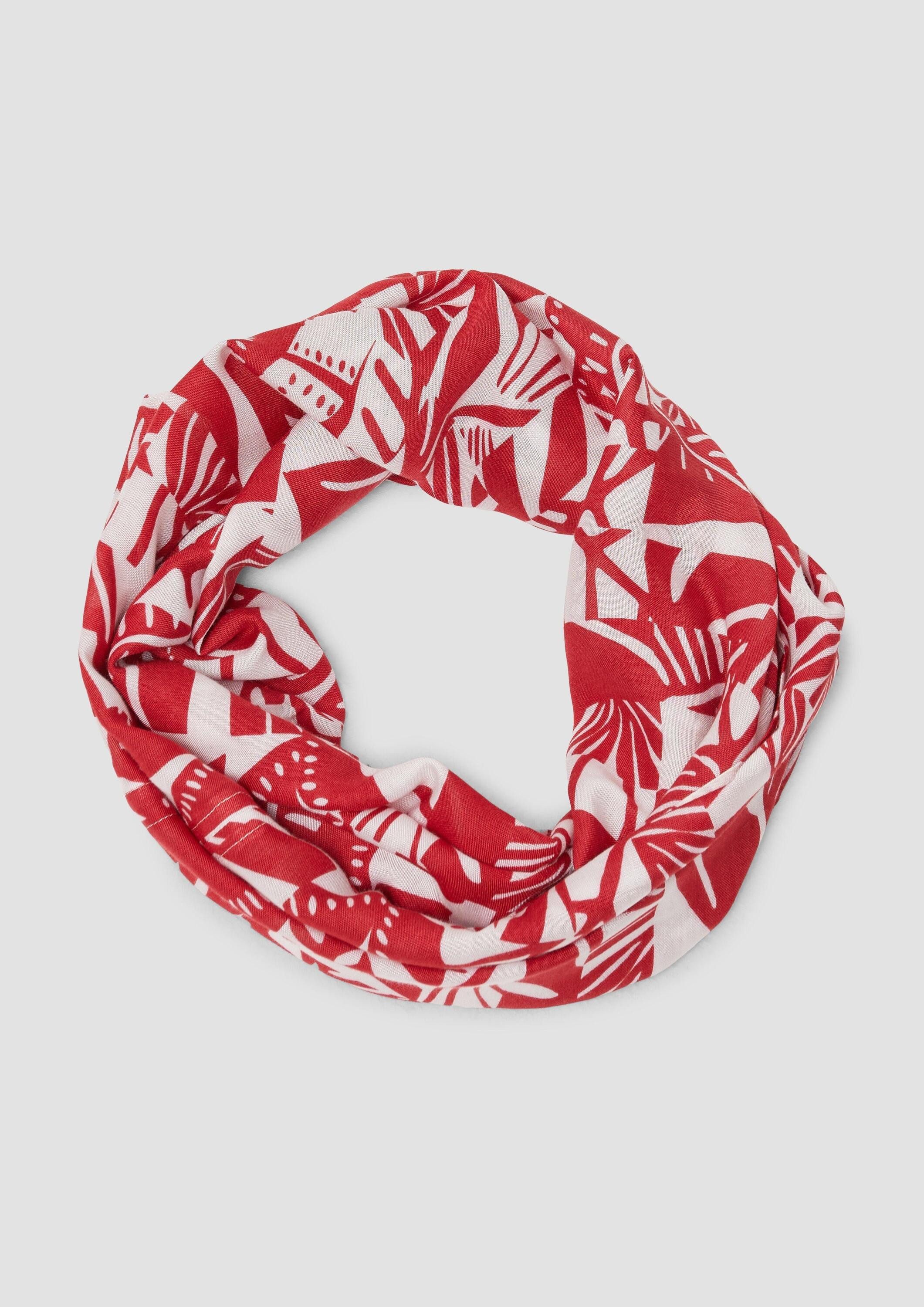 s.Oliver Loop Snood, Loop-Schal aus Viskose mit floralem Muster günstig online kaufen