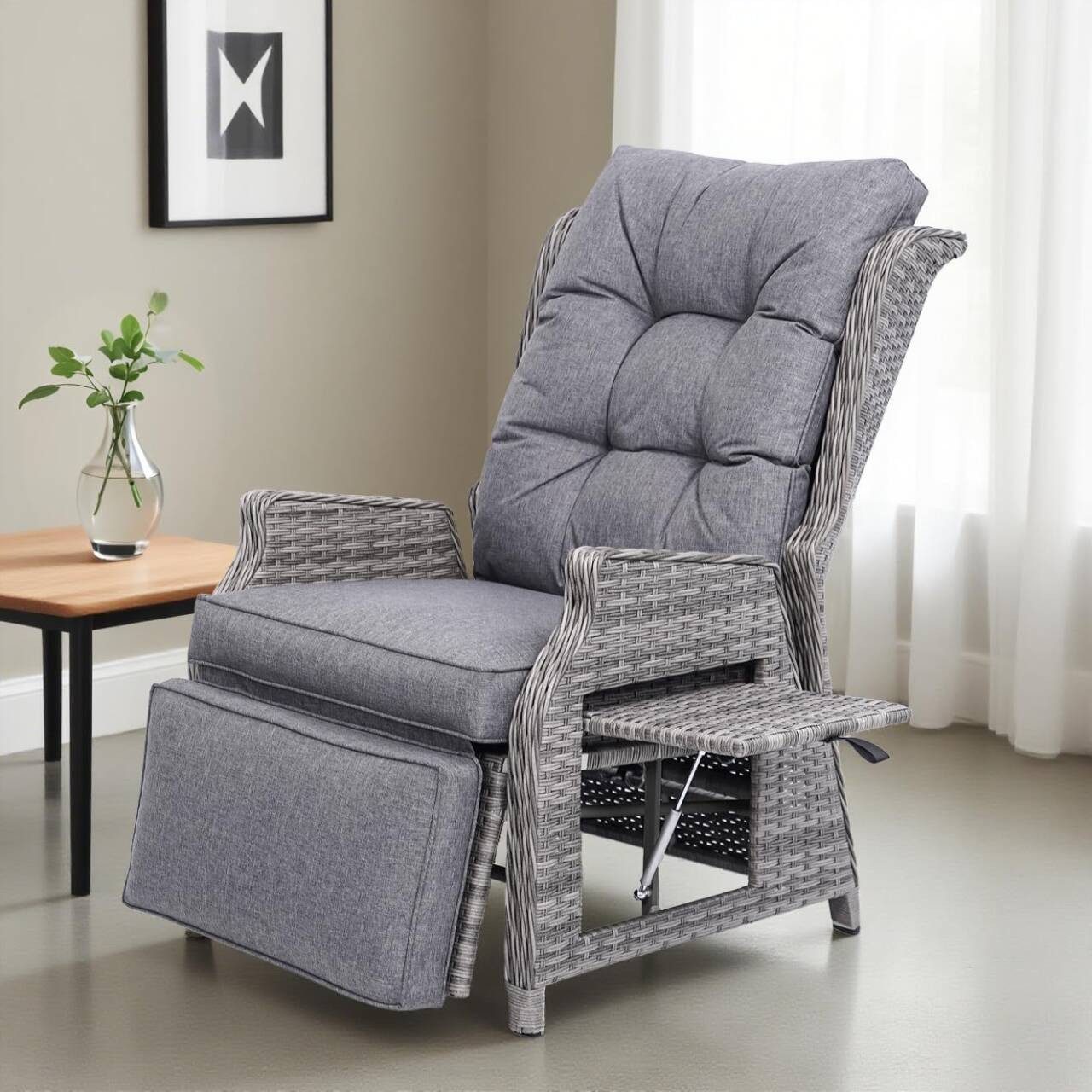 HOMECALL Rattanstuhl Gartensessel Indoor Verstellbar Liegestuhl Gartenliege günstig online kaufen