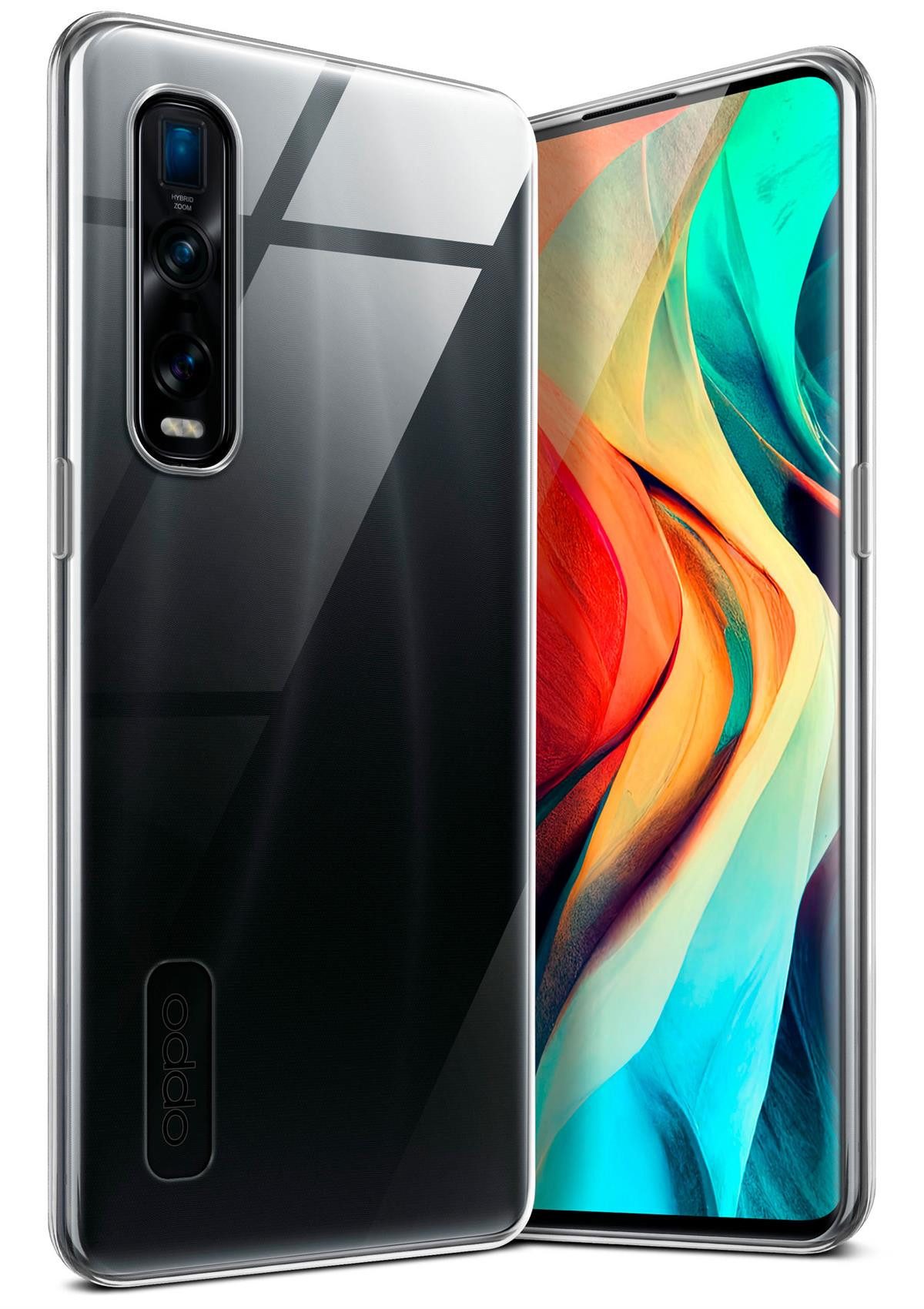 moex Handyhülle moex® Aero Case für Oppo Find X2 Pro, Hülle Silikon durchsichtig, Clear Schutzhülle Transparent Silikonhülle