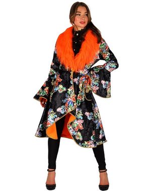 thetru Kostüm Karneval Jacke für Damen mit Fellbesatz, Orange S