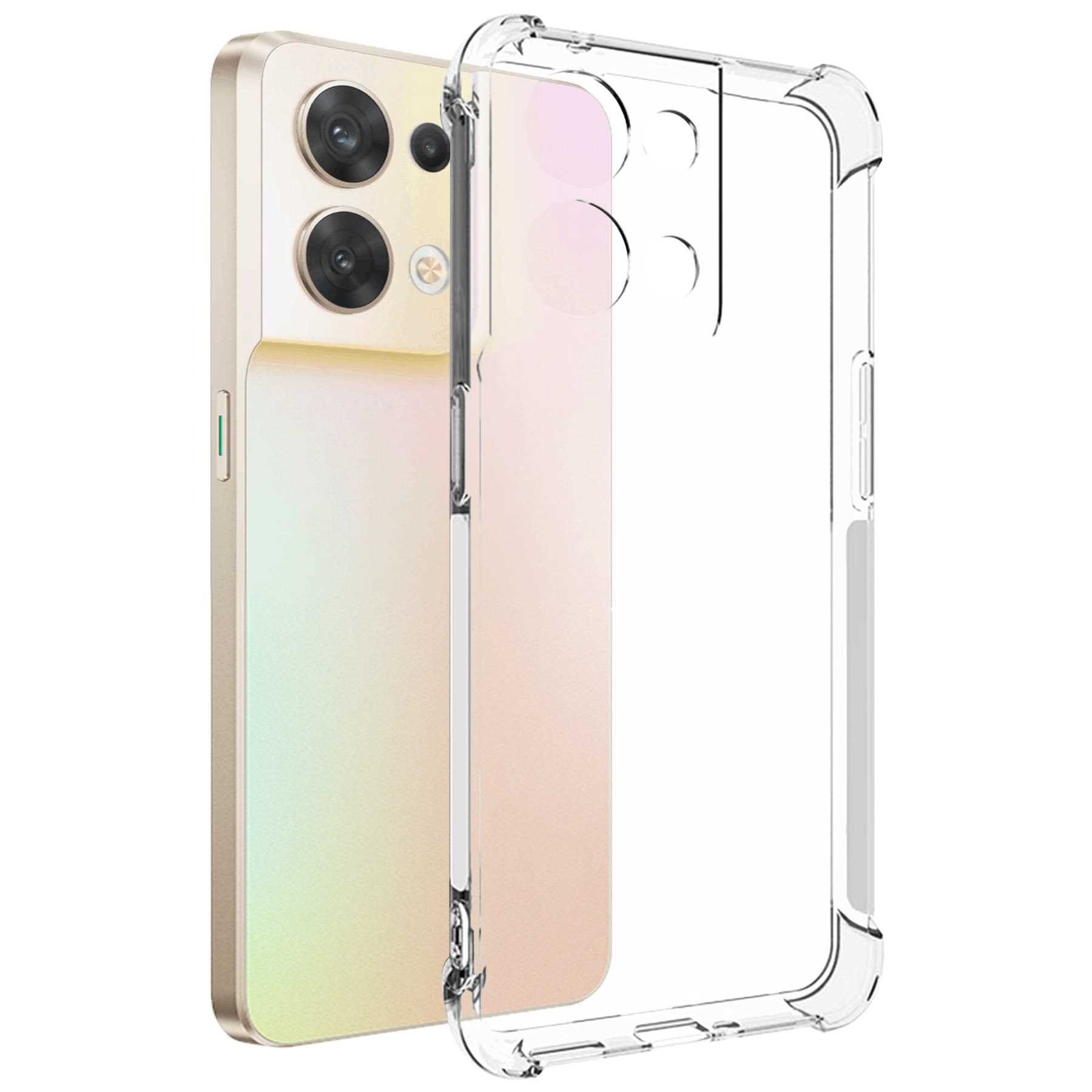 mtb more energy Smartphone-Hülle Clear Armor Case für Oppo Reno8 5G (CPH2359, 6.4), Transparente TPU Schutzhülle Case Backcover mit Anti-Shock Verstärkung