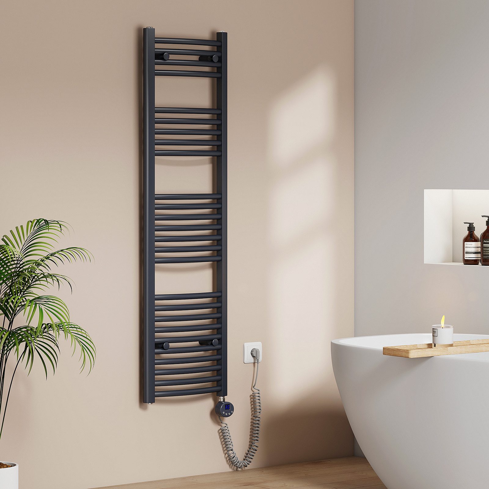 EMKE Elektrischer Badheizkörper mit Thermostat Höhe: 140cm, Breite:40/50/60 günstig online kaufen