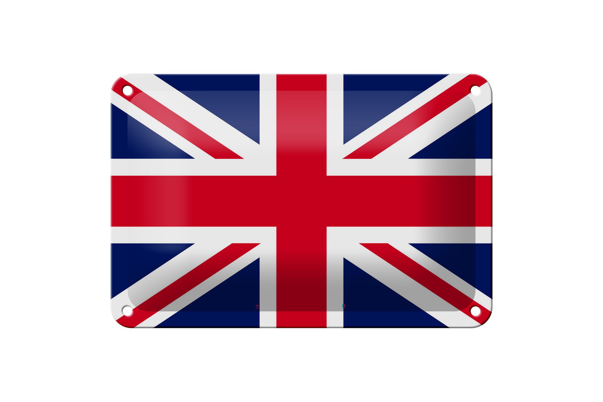 Femer GmbH Metallschild Flagge Union Jack 18x12cm Flag United Kingdom, (1 St), gewölbte Oberfläche, abgerundete Ecken, umgeschlagene Kanten