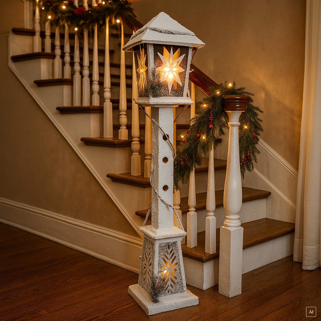 abc HOME LED Laterne Weihnachten, batteriebetrieben, Groß, 108 cm H, LED fest integriert, Warmweiß