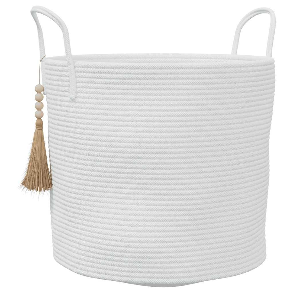 vidaXL Aufbewahrungskorb Aufbewahrungskorb Weiß Ø40x35 cm Baumwolle