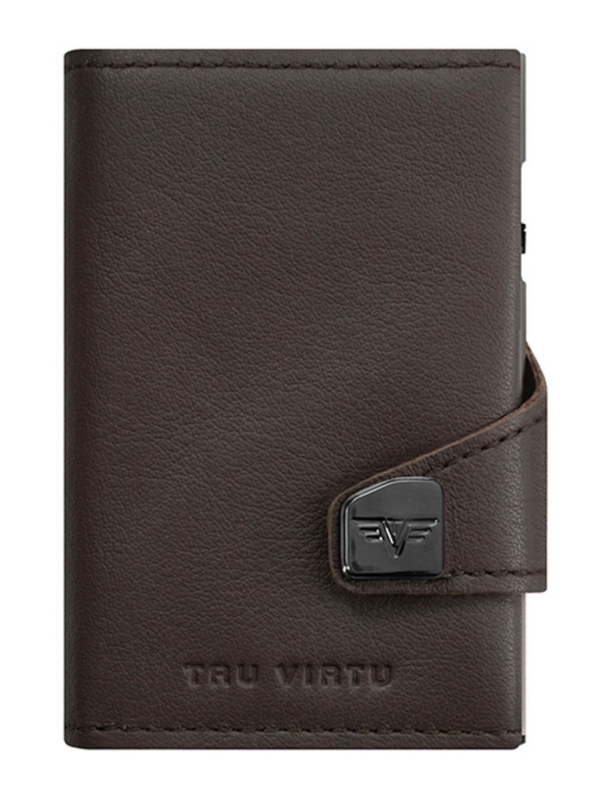 TRU VIRTU Kartenetui Click & Slide Nappa Brown / Silver