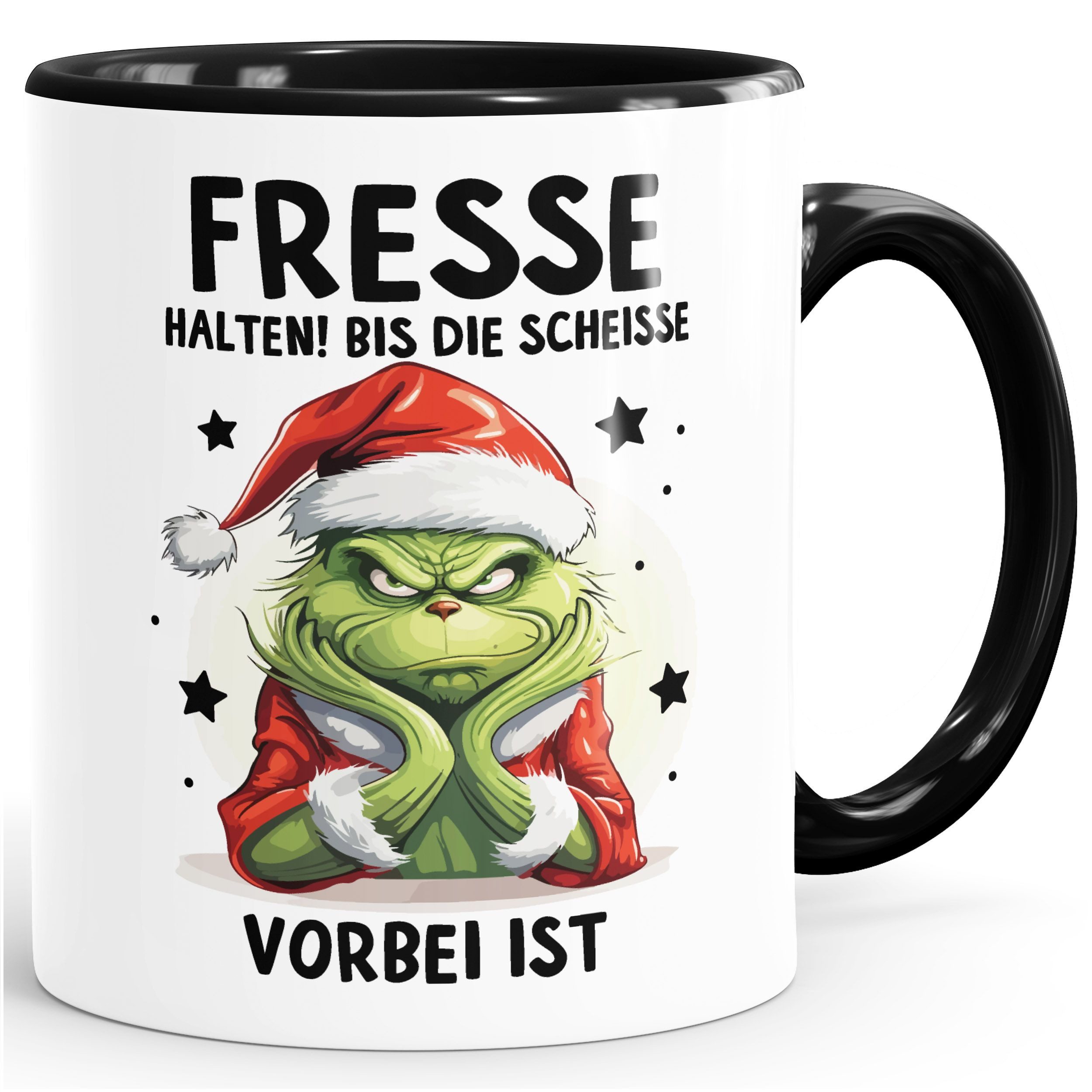 Tasse Grinch Tasse Anti Weihnachten Spruch Ironie Sarkasmus lustige