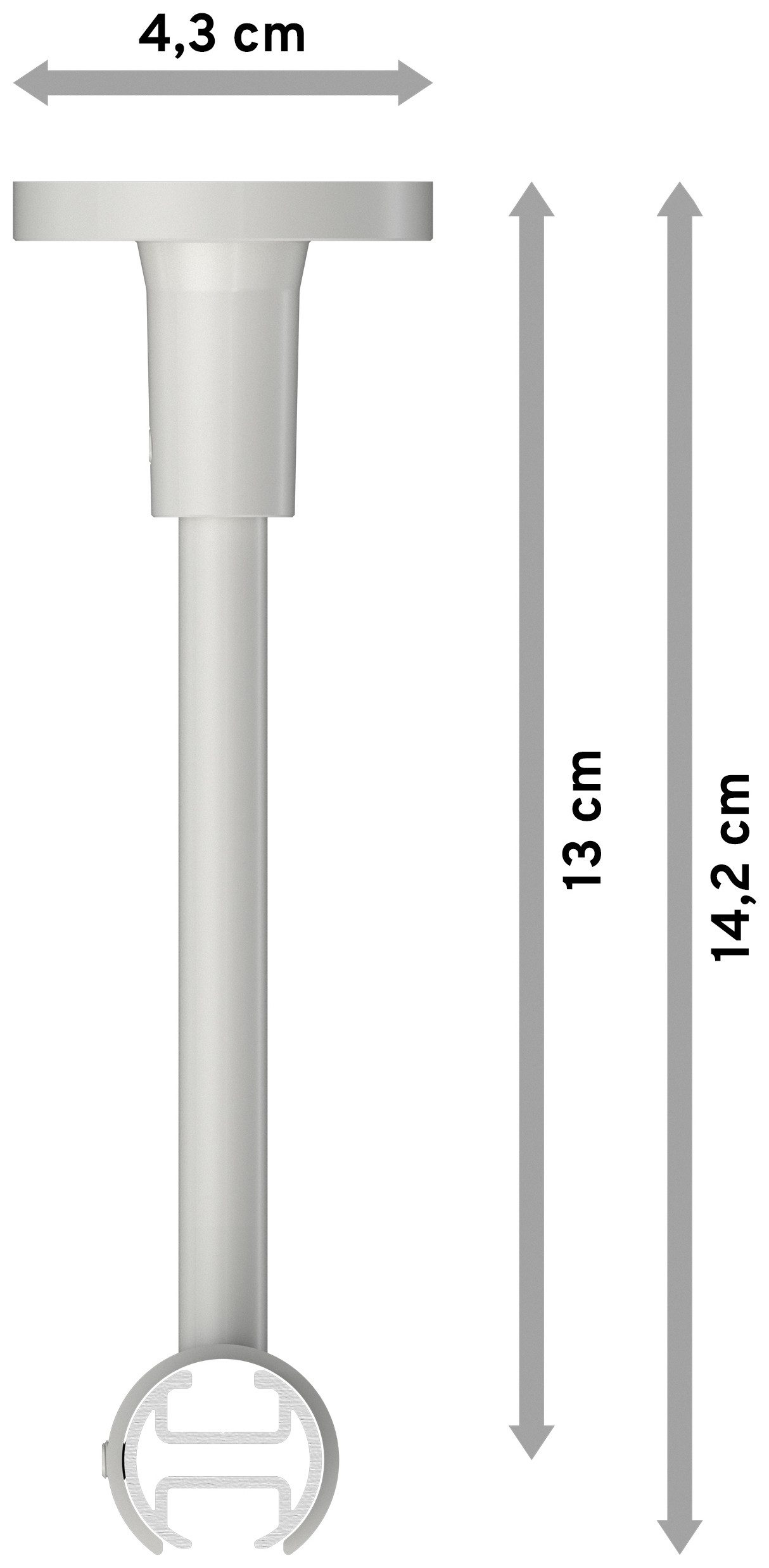 INTERDECO Innenlaufschiene Sonette Sitra, Ø 20 mm, 1-läufig, Fixmaß, kürzbar, Deckenmontage, Aluminium, Edelstahl-Optik / Weiß / Bicolor