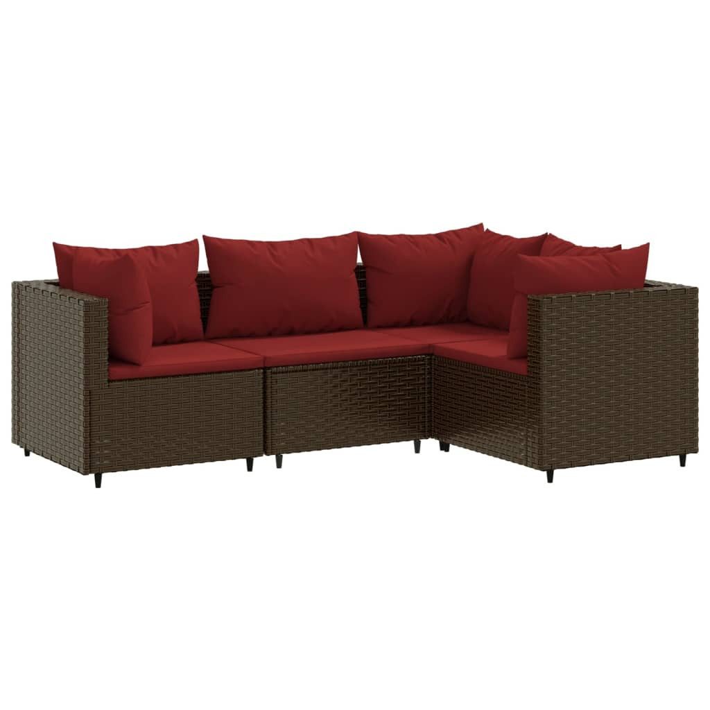 vidaXL Gartenlounge-Set 4-tlg. Garten-Lounge-Set mit Kissen günstig online kaufen