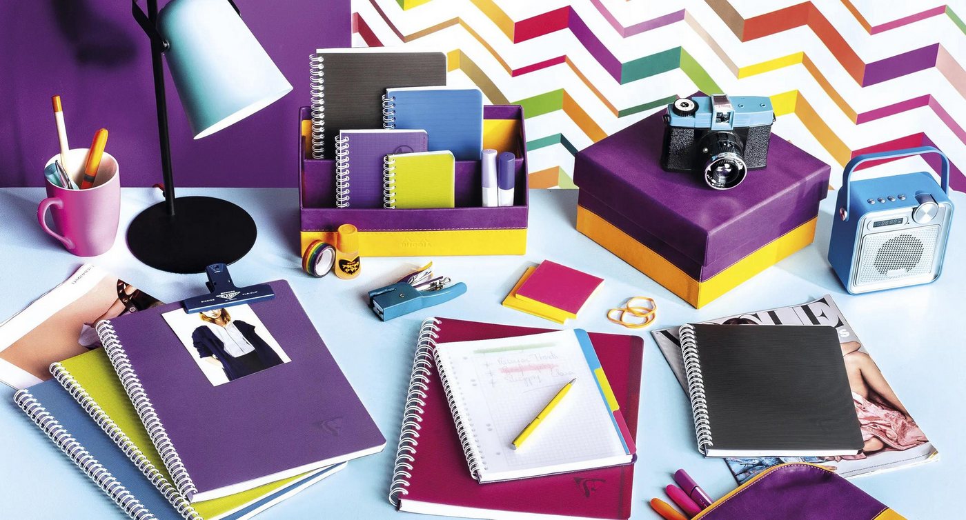 Thumbnail - CLAIREFONTAINE Notizbuch 5x Spiralheft A5 90 Blatt 90g kariert Linicolor sortiert 329506C, Linicolor, Age Bag und Europa
