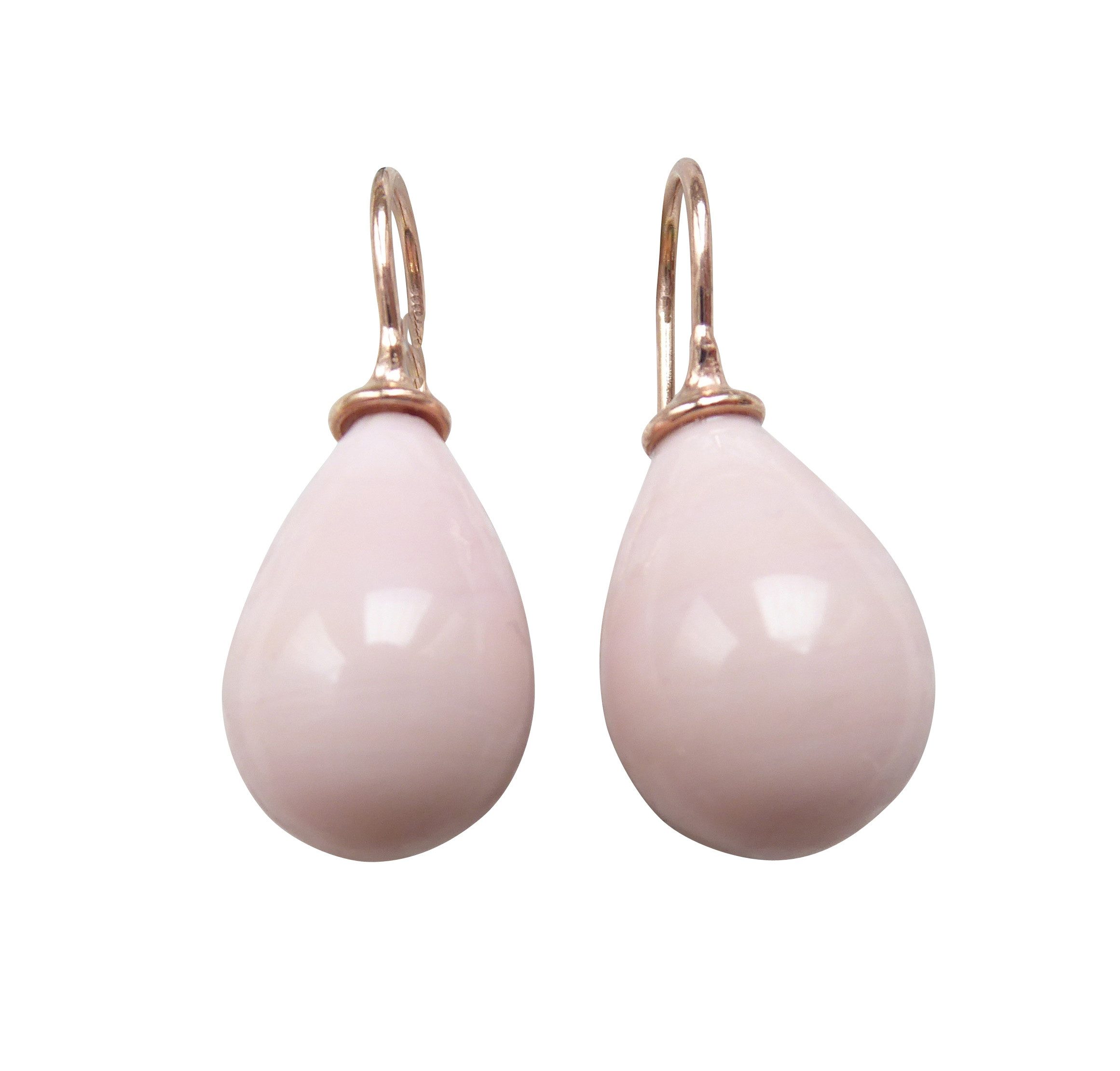 Paar Ohrhänger Lea hellrosé rotgold-platt. Braut Geschenk Hochzeit pastell