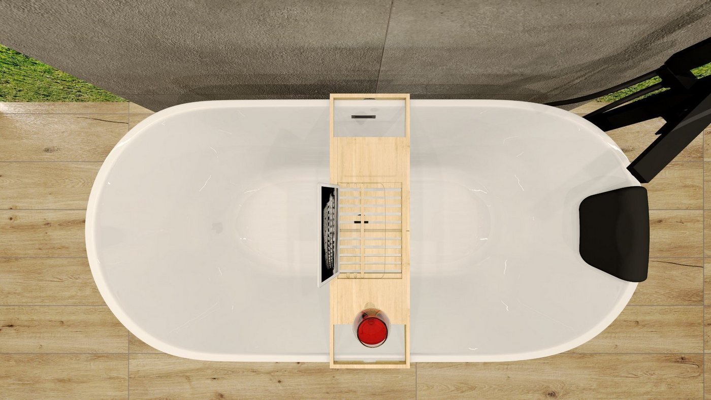 Thumbnail - KOLMAN Rundwanne Freistehende Badewanne ASGER 170x75, Ablauf Klick-Klack im SET!