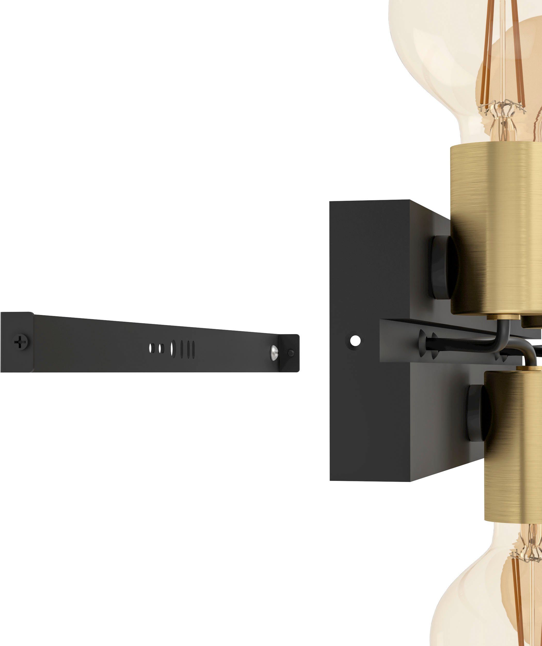 EGLO Deckenleuchte MACCHIONE, Leuchtmittel wechselbar, ohne Leuchtmittel, Deckenleuchte in schwarz und messing aus Stahl - exkl. E27 - 10W