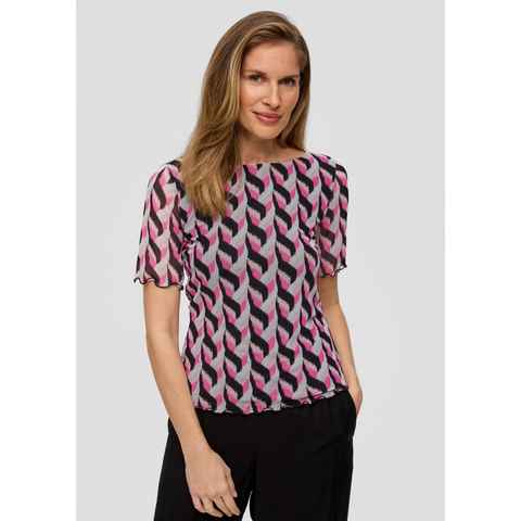 s.Oliver BLACK LABEL Kurzarmshirt Mesh-Shirt mit All-over-Print