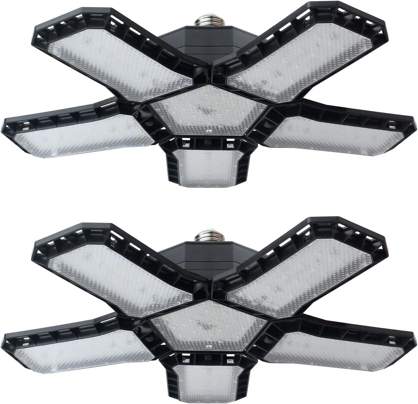 FELIXLEO Außen-Deckenleuchte 2 LED Garagenlampen 120W Deckenleuchte E27 5 Panel Werkstatt