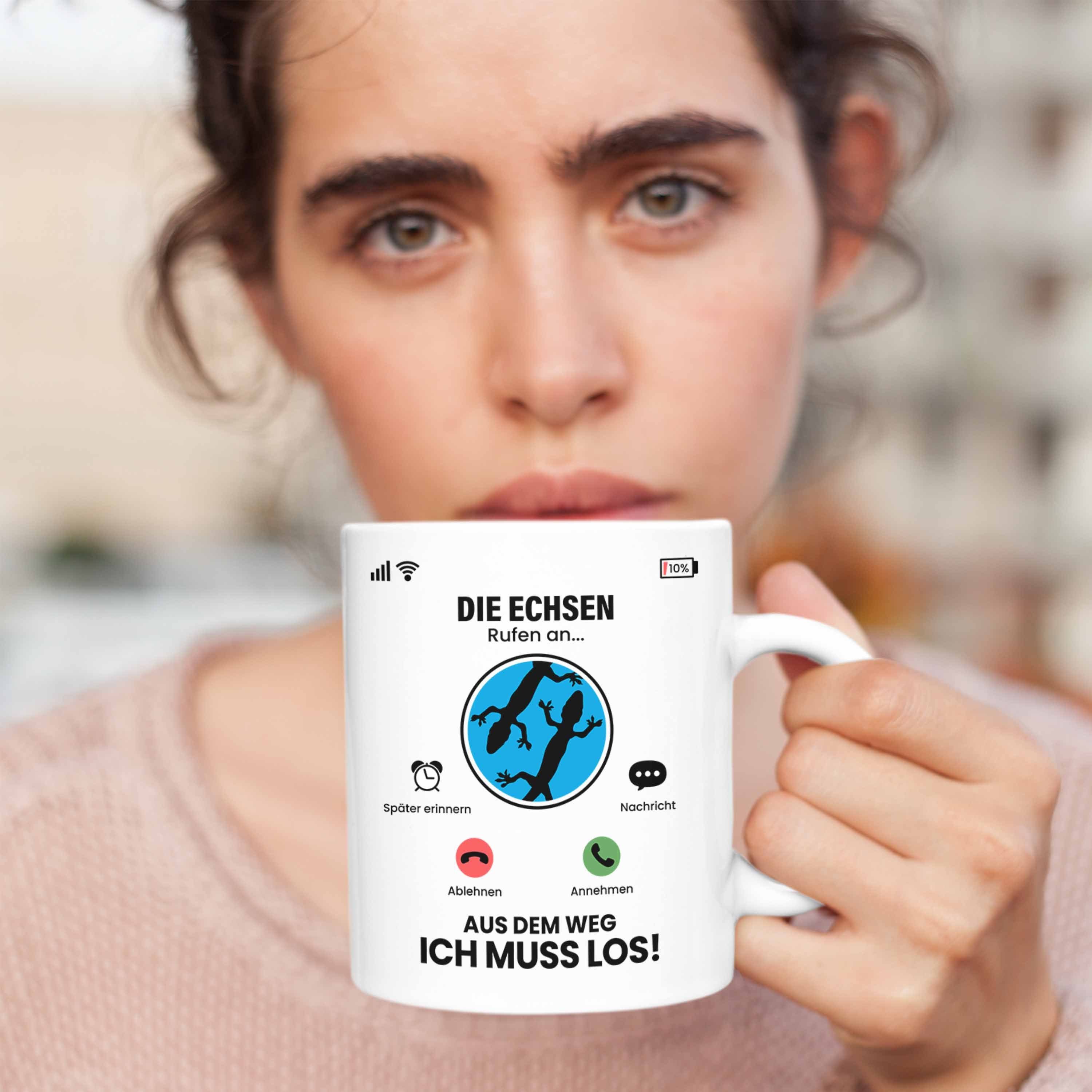 für Geschen Die Echsen Geschenk Besitzer Züchter Trendation Rufen Tasse Weiss An Tasse Echsen