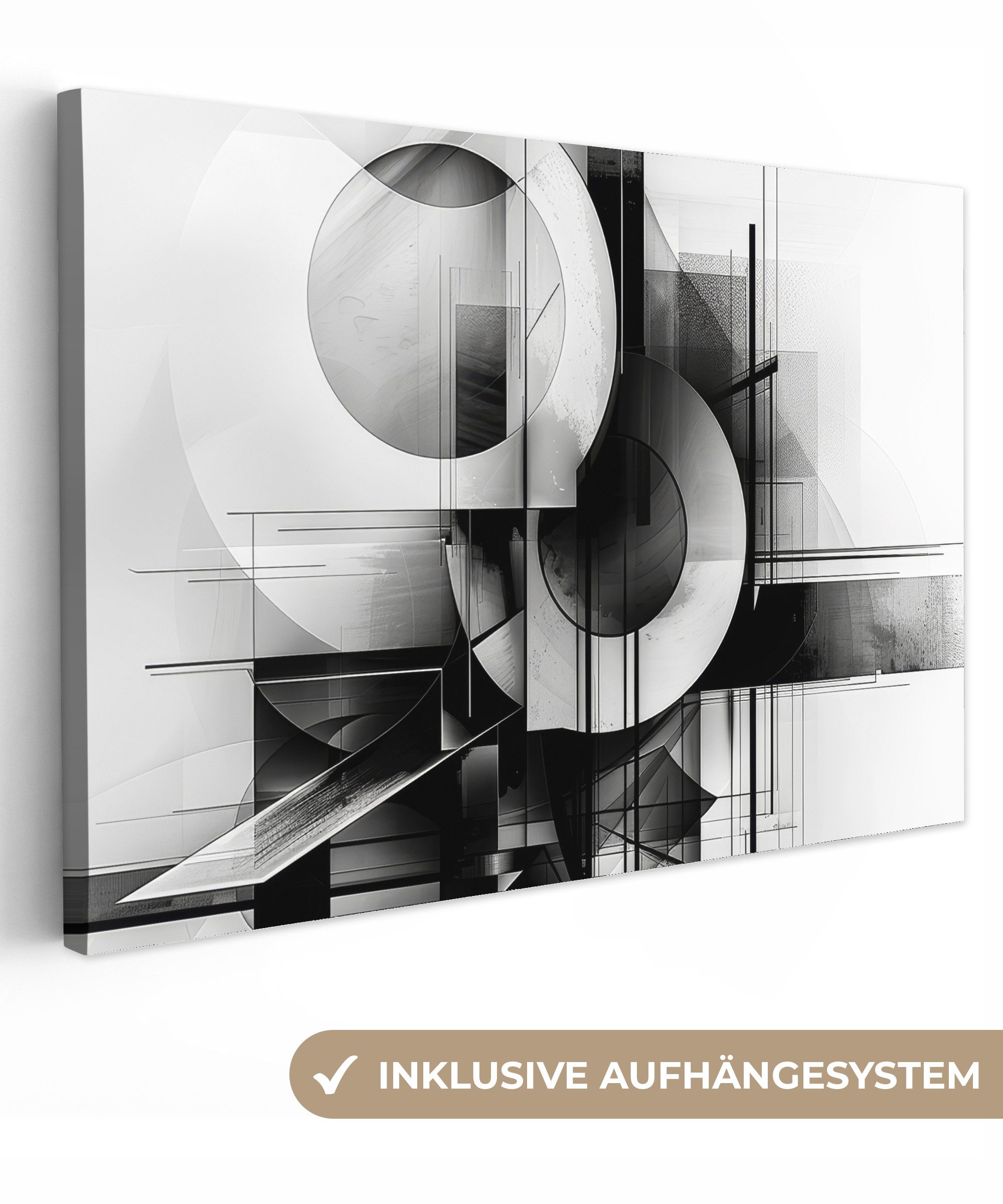 OneMillionCanvasses® Leinwandbild Abstrakt - Kunst - Modern - Schwarz und w günstig online kaufen