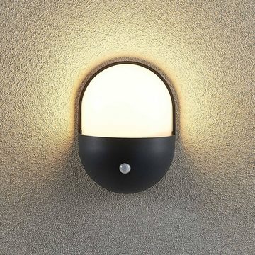 Lindby Außen-Wandleuchte Dianko, LED-Leuchtmittel fest verbaut, warmweiß, Modern, Aluminium, Kunststoff, dunkelgrau (RAL 7016), weiß, 1 flammig